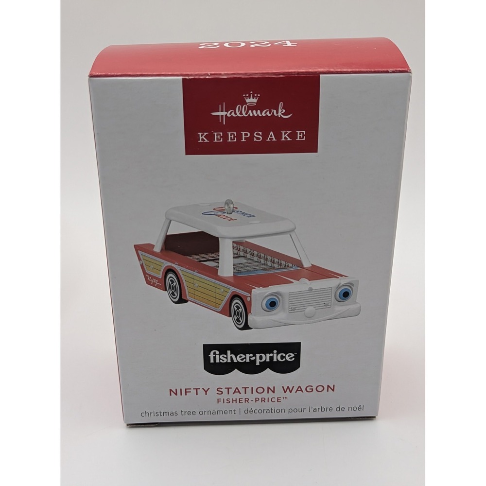 Hallmark Keepsake Ornament 2024 Fisher Price Nifty Station Wagon Ornament - Picture 12 of 16